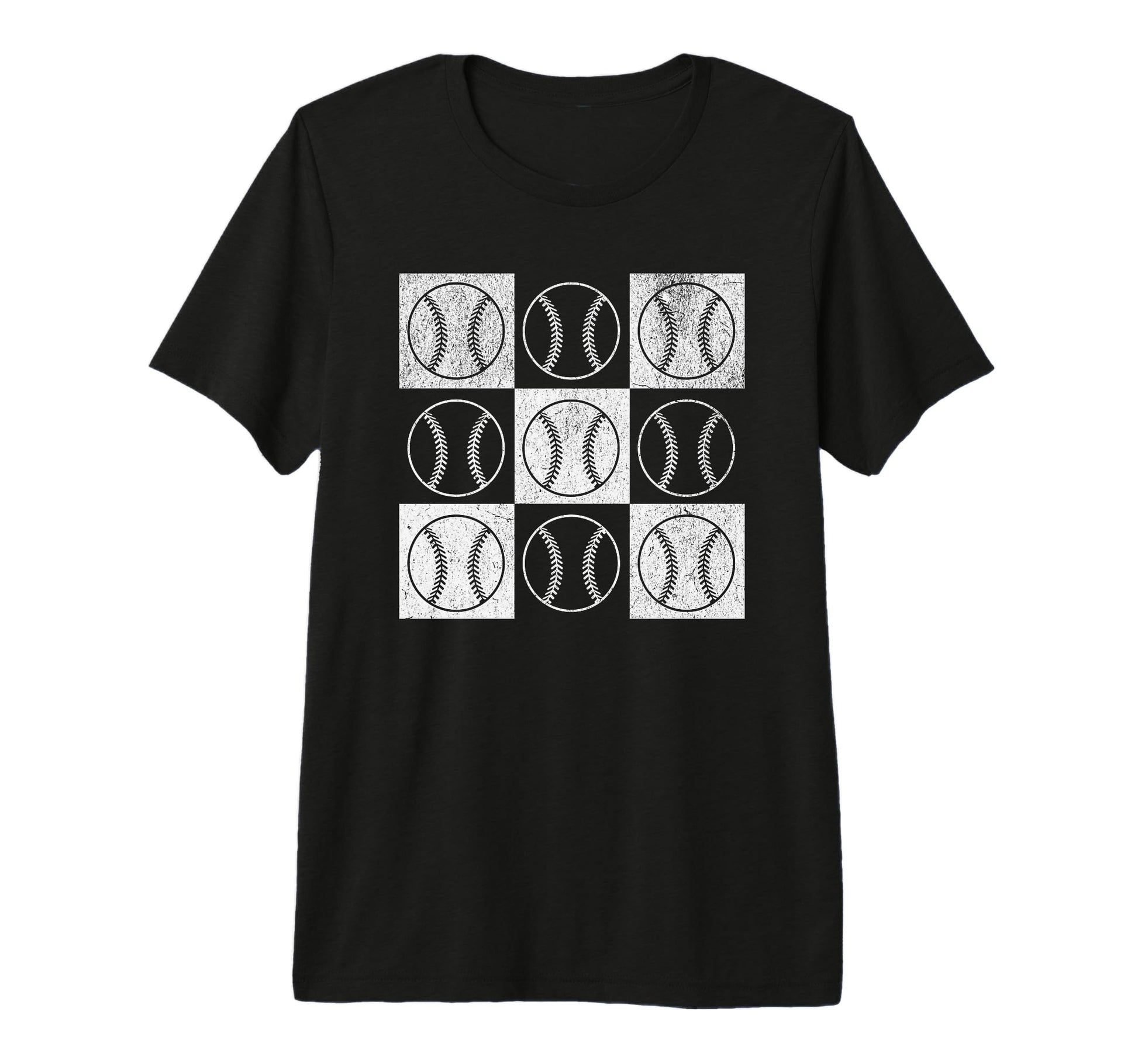 Checkered Baseball Softball Tri Blend T-Shirt - Novelty Apparel Unisex - T-Shirt, Sweatshirt, Hoodie