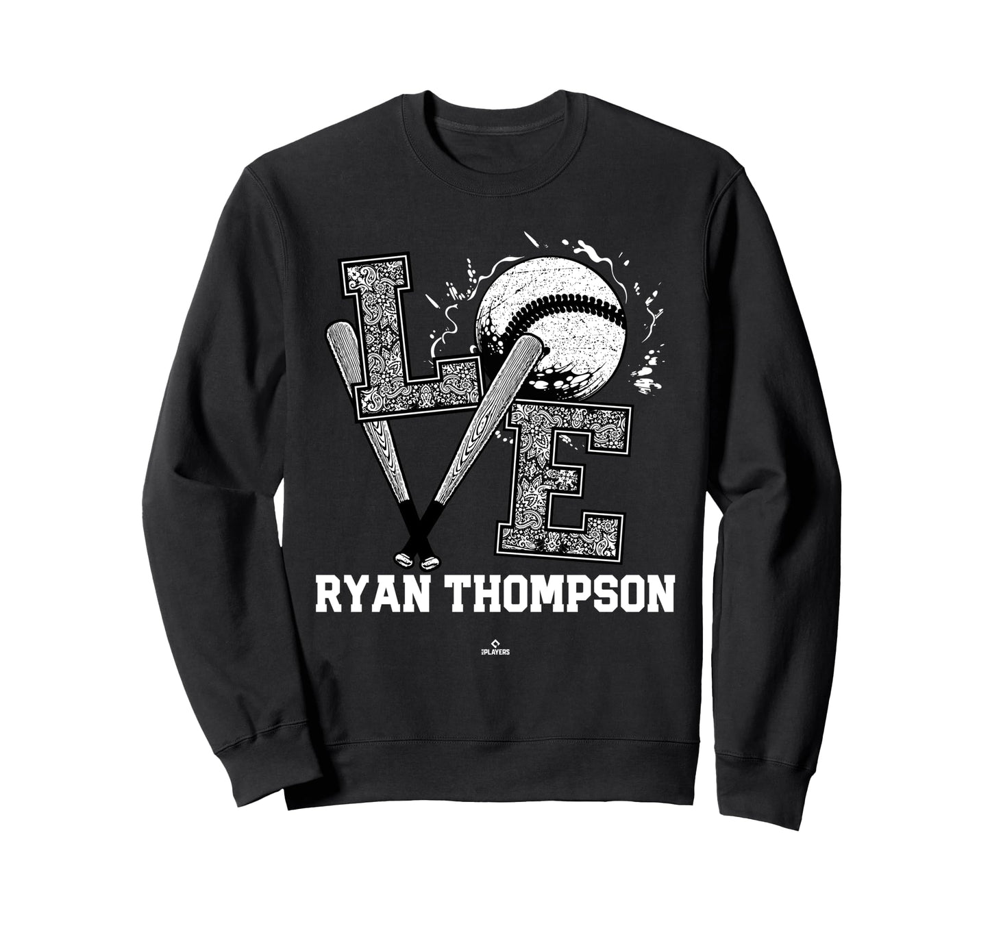 Distressed Baseball Love Ryan Sweatshirt - Custom Art Print Unisex - T-Shirt, Sweatshirt, Hoodie