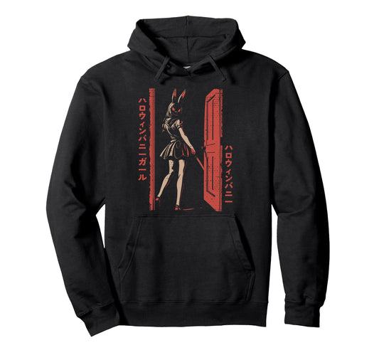 Anime Horror Bunny Aesthetic Soft Hoodie - Trendy Graphic for Adults - T-Shirt, Sweatshirt, Hoodie
