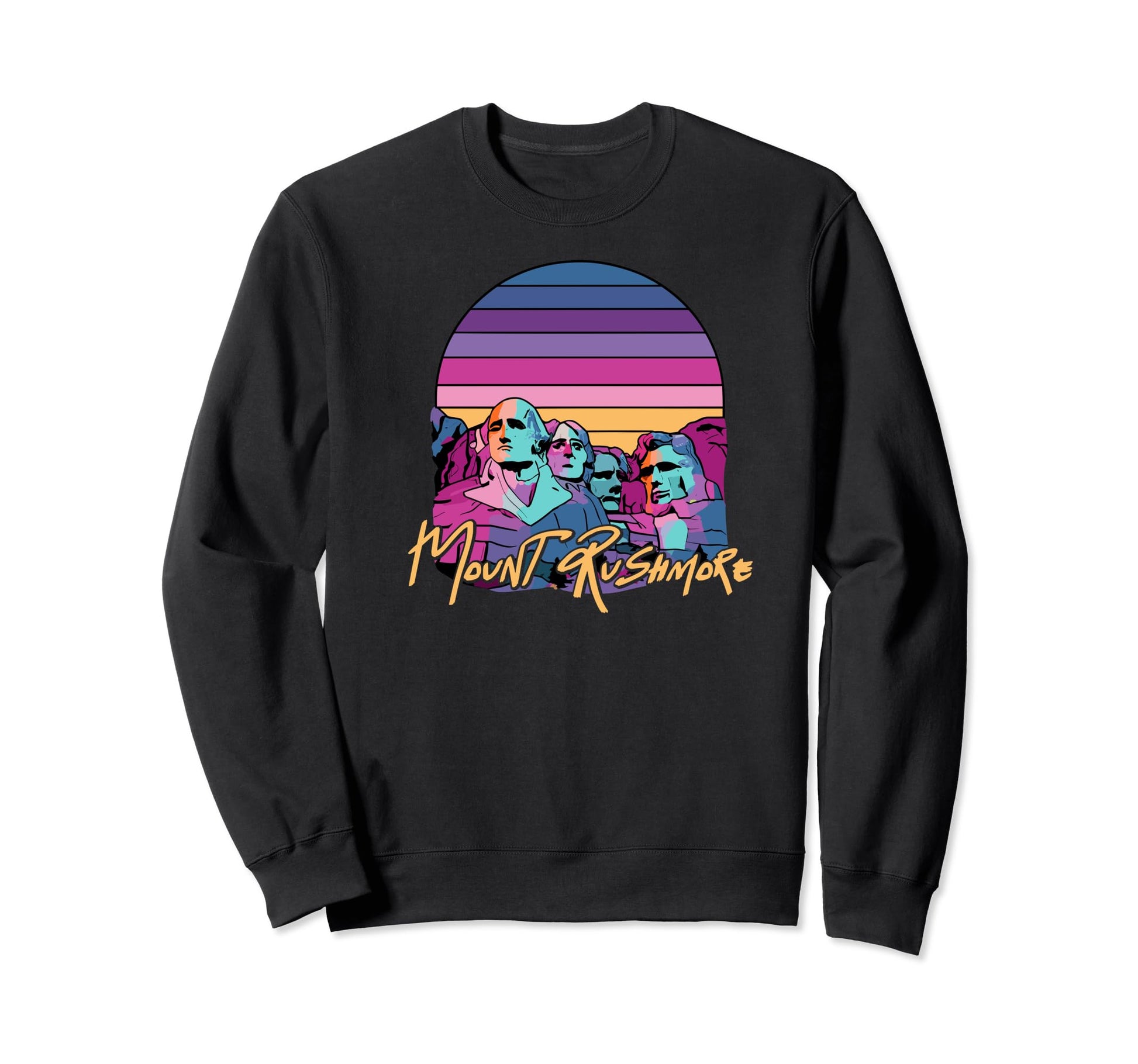 Mount Rushmore Synthwave Retrowave Sweatshirt - Aesthetic Graphic Unisex - T-Shirt, Sweatshirt, Hoodie