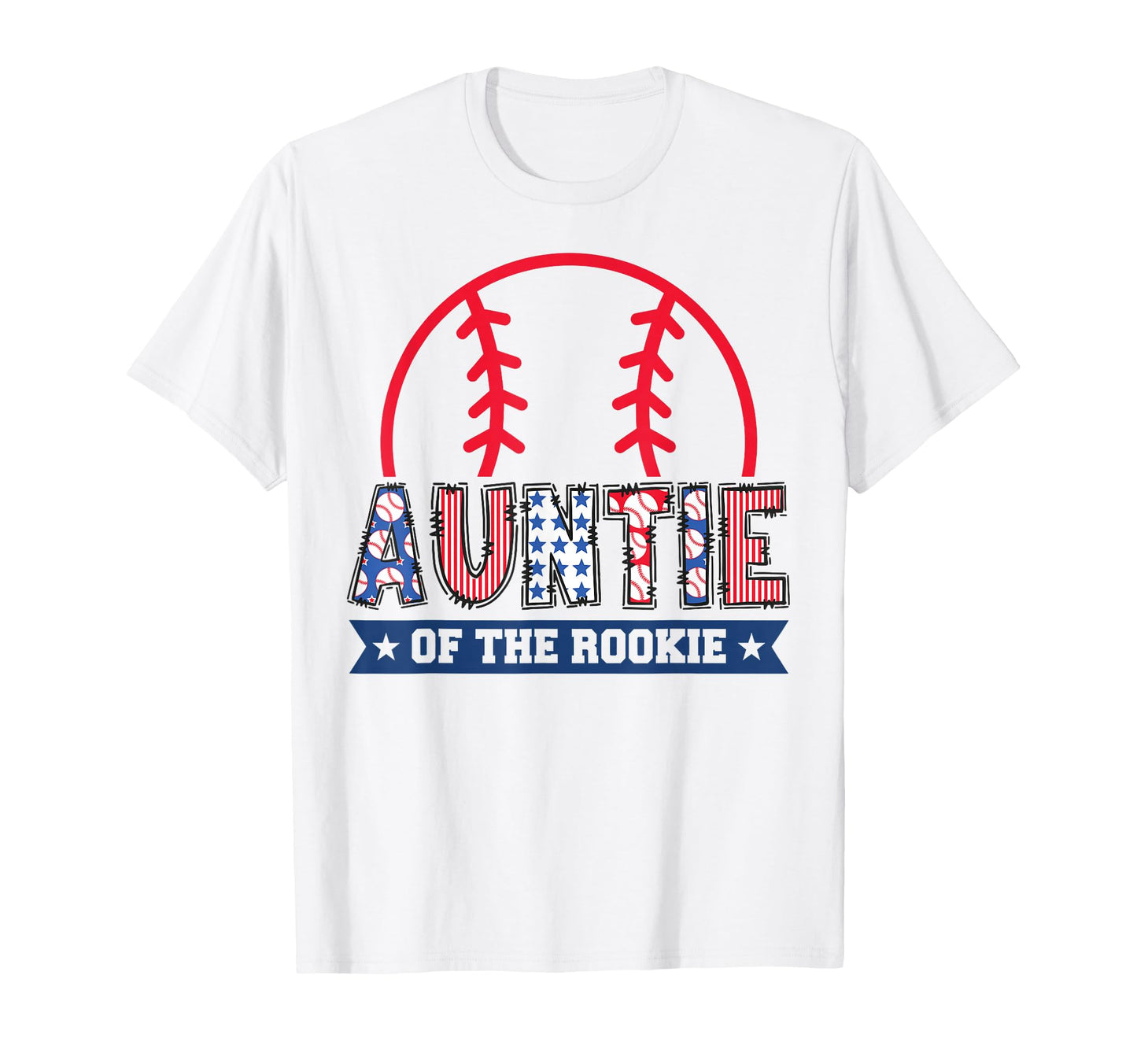 Auntie Rookie 1St Baseball Birthday T-Shirt - Graphic Print Men Women - T-Shirt, Sweatshirt, Hoodie