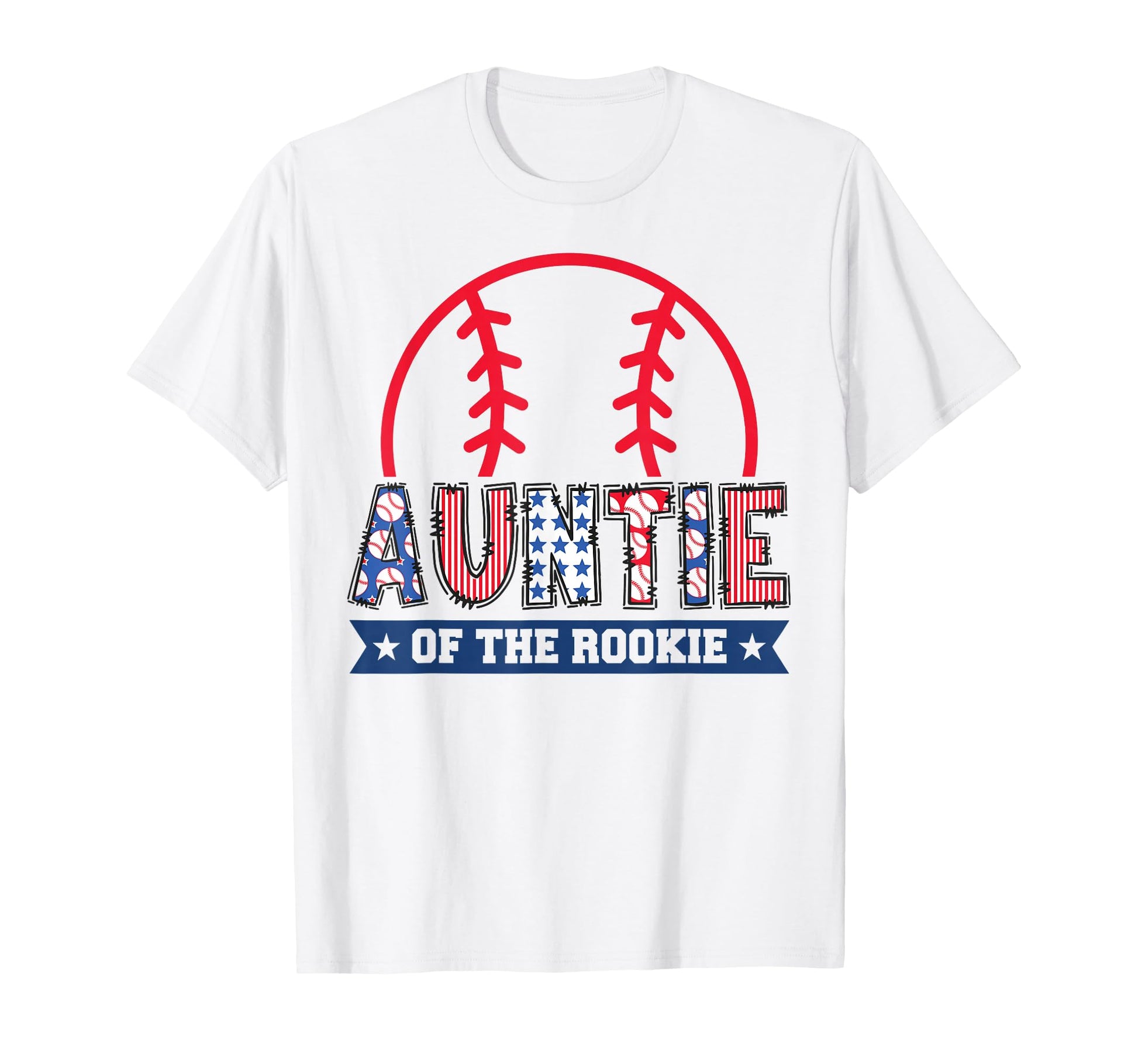 Auntie Rookie 1St Baseball Birthday T-Shirt - Graphic Print Men Women - T-Shirt, Sweatshirt, Hoodie