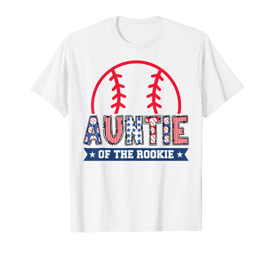 Auntie Rookie 1St Baseball Birthday T-Shirt - Graphic Print Men Women - T-Shirt, Sweatshirt, Hoodie