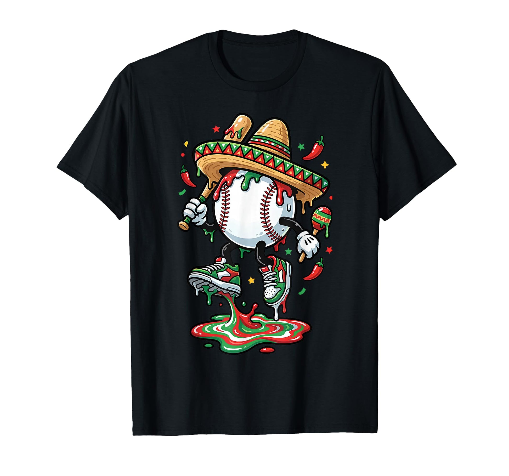 Cinco De Mayo Baseball Drip Sombrero T-Shirt - Fun Novelty Design Unisex - T-Shirt, Sweatshirt, Hoodie