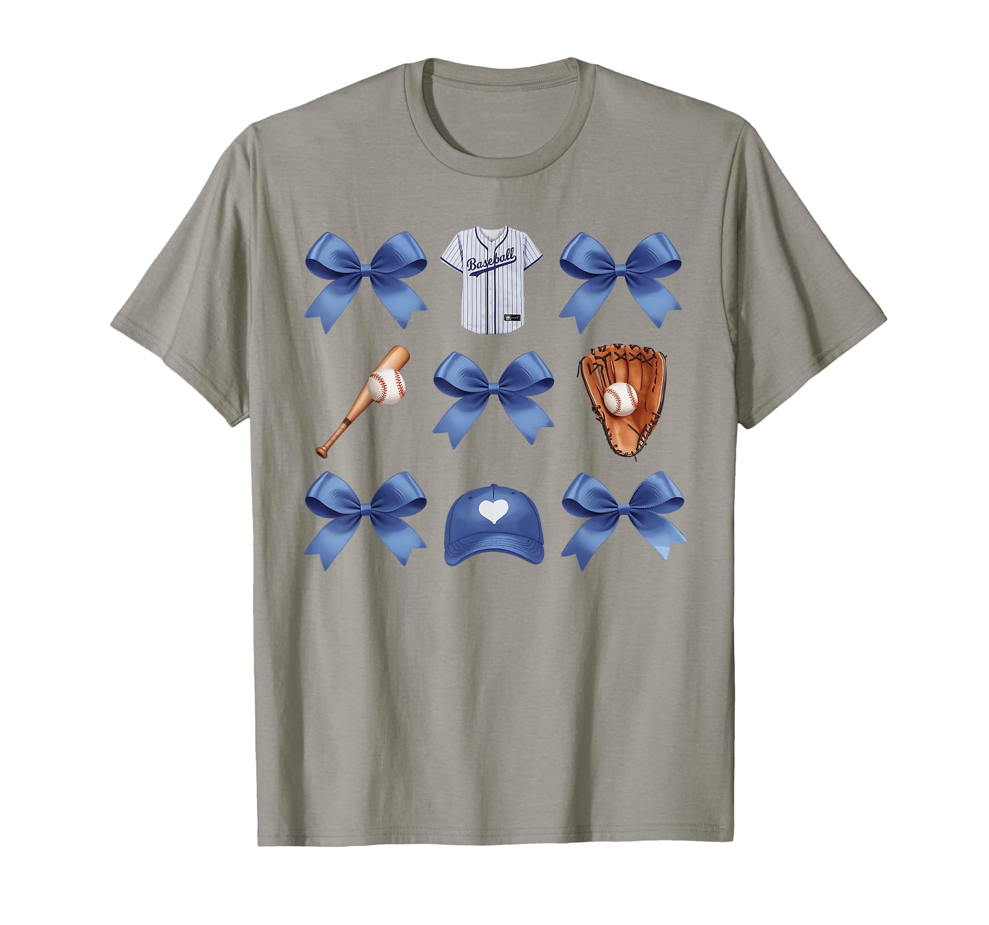 Baseball Game Day Blue Coquette Bow T-Shirt - Streetwear Style Men Women - T-Shirt, Sweatshirt, Hoodie
