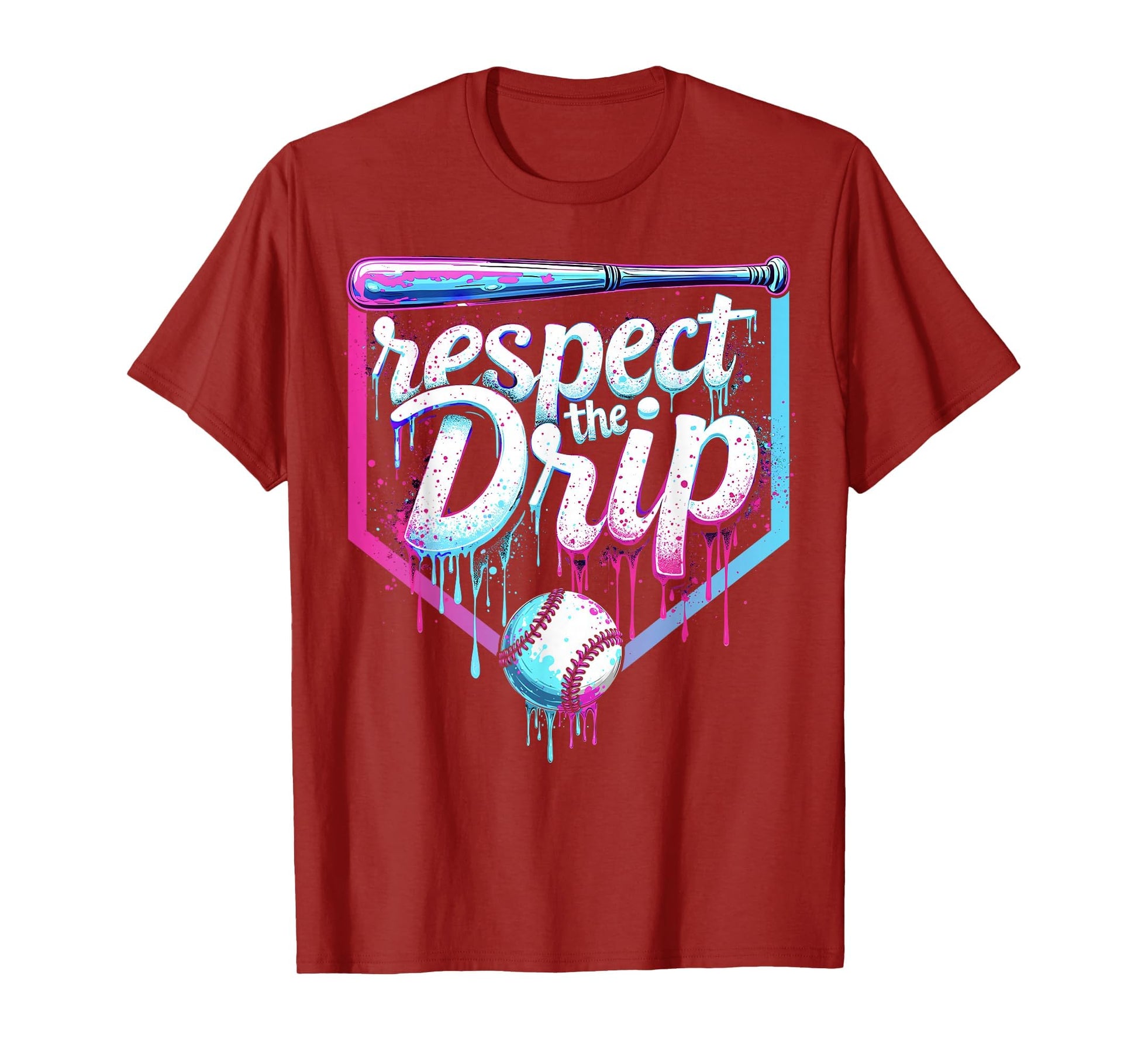 Baseball Drip Ice Cream Respect Drip T-Shirt - Unique Graphic Unisex - T-Shirt, Sweatshirt, Hoodie