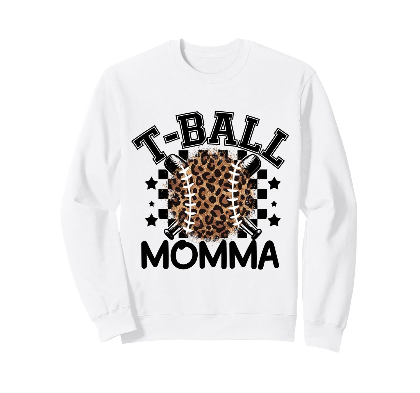 T Ball Teeball Momma Leopard Cheetah Sweatshirt - Trendy Graphic Unisex - T-Shirt, Sweatshirt, Hoodie