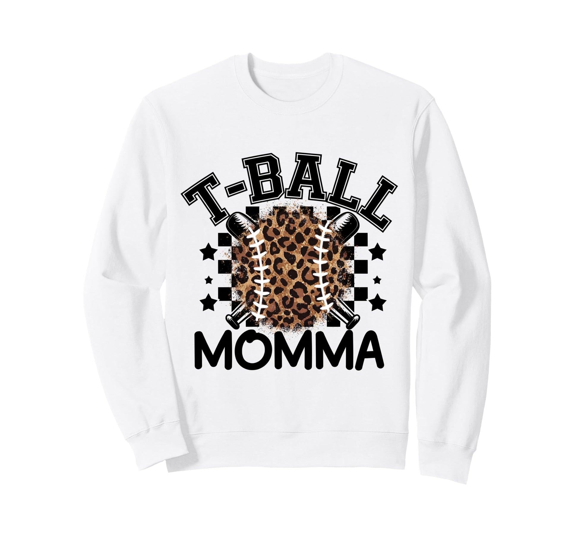 T Ball Teeball Momma Leopard Cheetah Sweatshirt - Trendy Graphic Unisex - T-Shirt, Sweatshirt, Hoodie