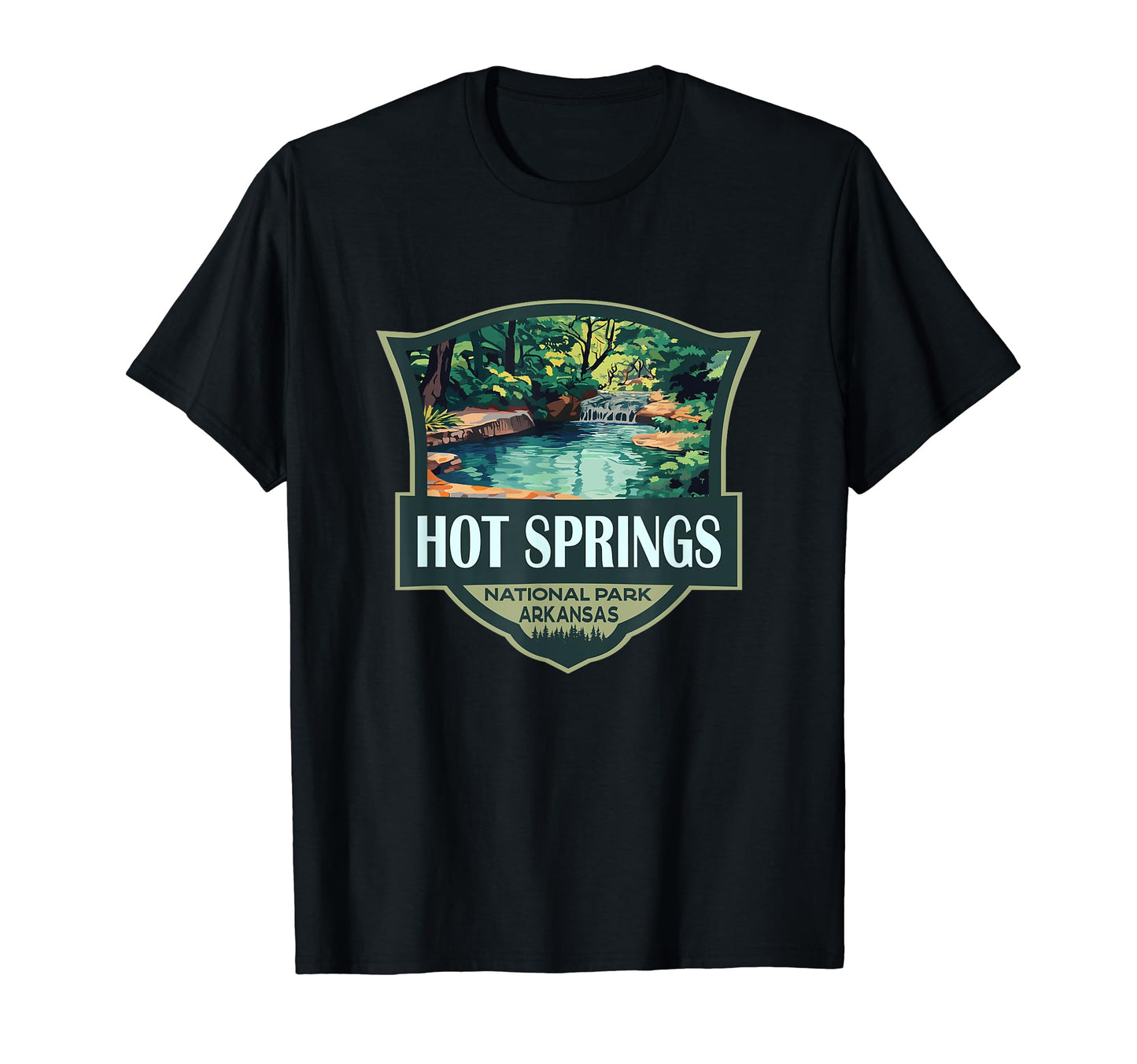 Hot Springs National Park Illustration T-Shirt - Novelty Apparel Unisex - T-Shirt, Sweatshirt, Hoodie