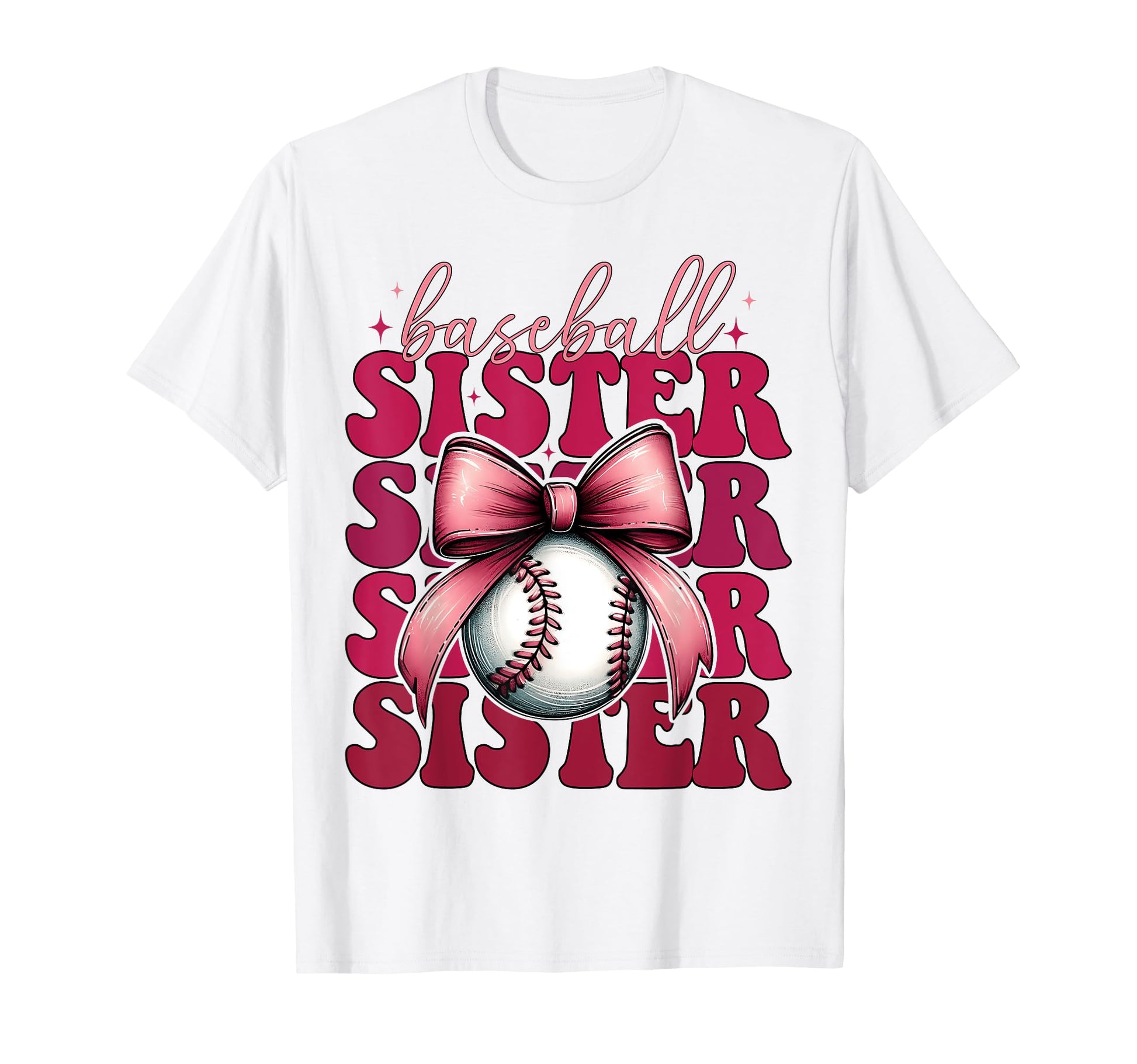 Baseball Sister Baseball Coquette Bow T-Shirt - Trendy Graphic Unisex - T-Shirt, Sweatshirt, Hoodie