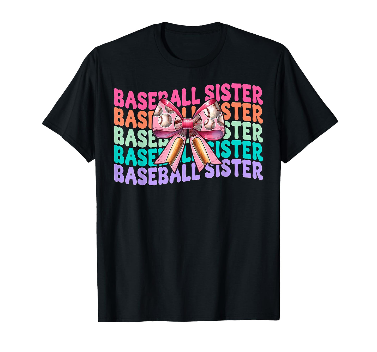 Baseball Sister Baseball Coquette Bow T-Shirt - Custom Art Print Men Women - T-Shirt, Sweatshirt, Hoodie