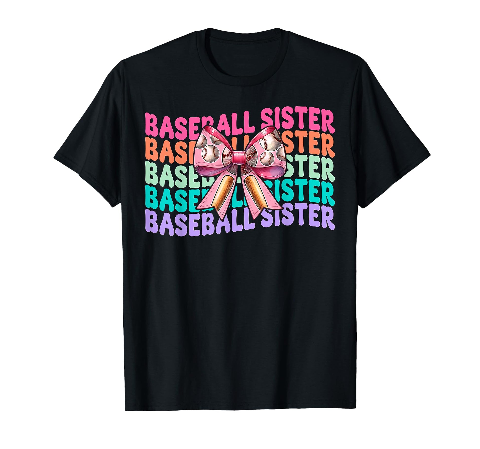 Baseball Sister Baseball Coquette Bow T-Shirt - Custom Art Print Men Women - T-Shirt, Sweatshirt, Hoodie