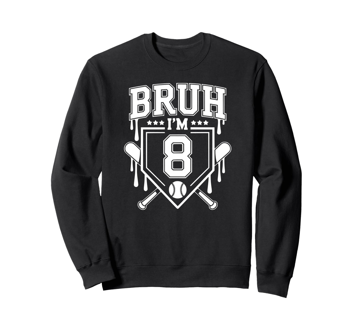 Bruh 8Th Birthday Baseball 8 Year Old Sweatshirt - Custom Art Print Unisex - T-Shirt, Sweatshirt, Hoodie