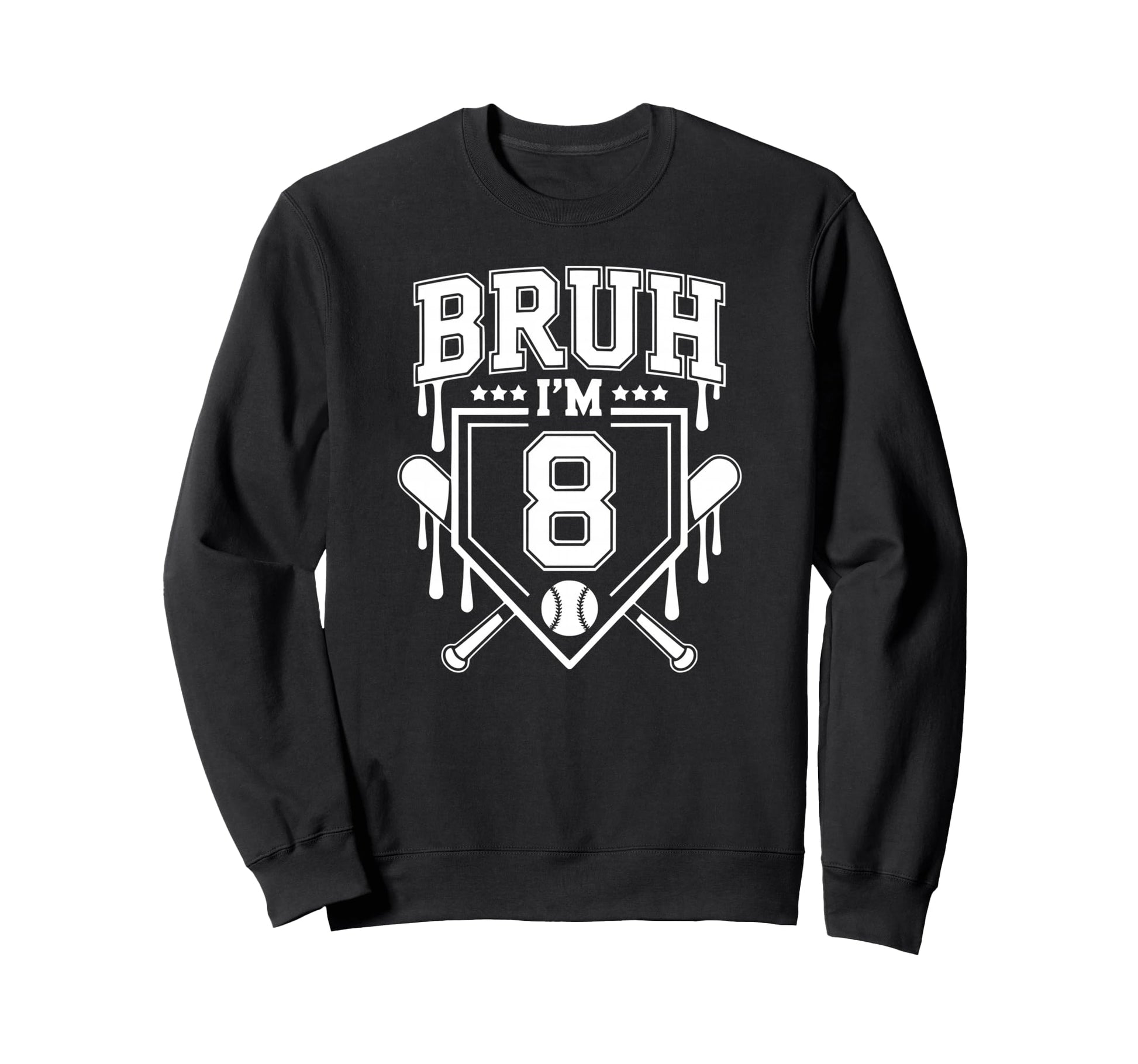 Bruh 8Th Birthday Baseball 8 Year Old Sweatshirt - Custom Art Print Unisex - T-Shirt, Sweatshirt, Hoodie