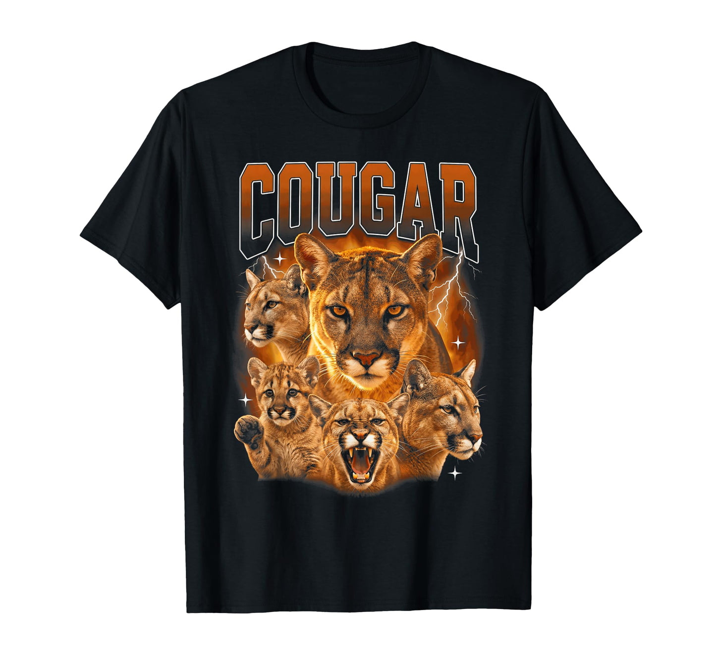 Cougar Mountain Lion 90S Bootleg T-Shirt - Fun Novelty Design Unisex - T-Shirt, Sweatshirt, Hoodie