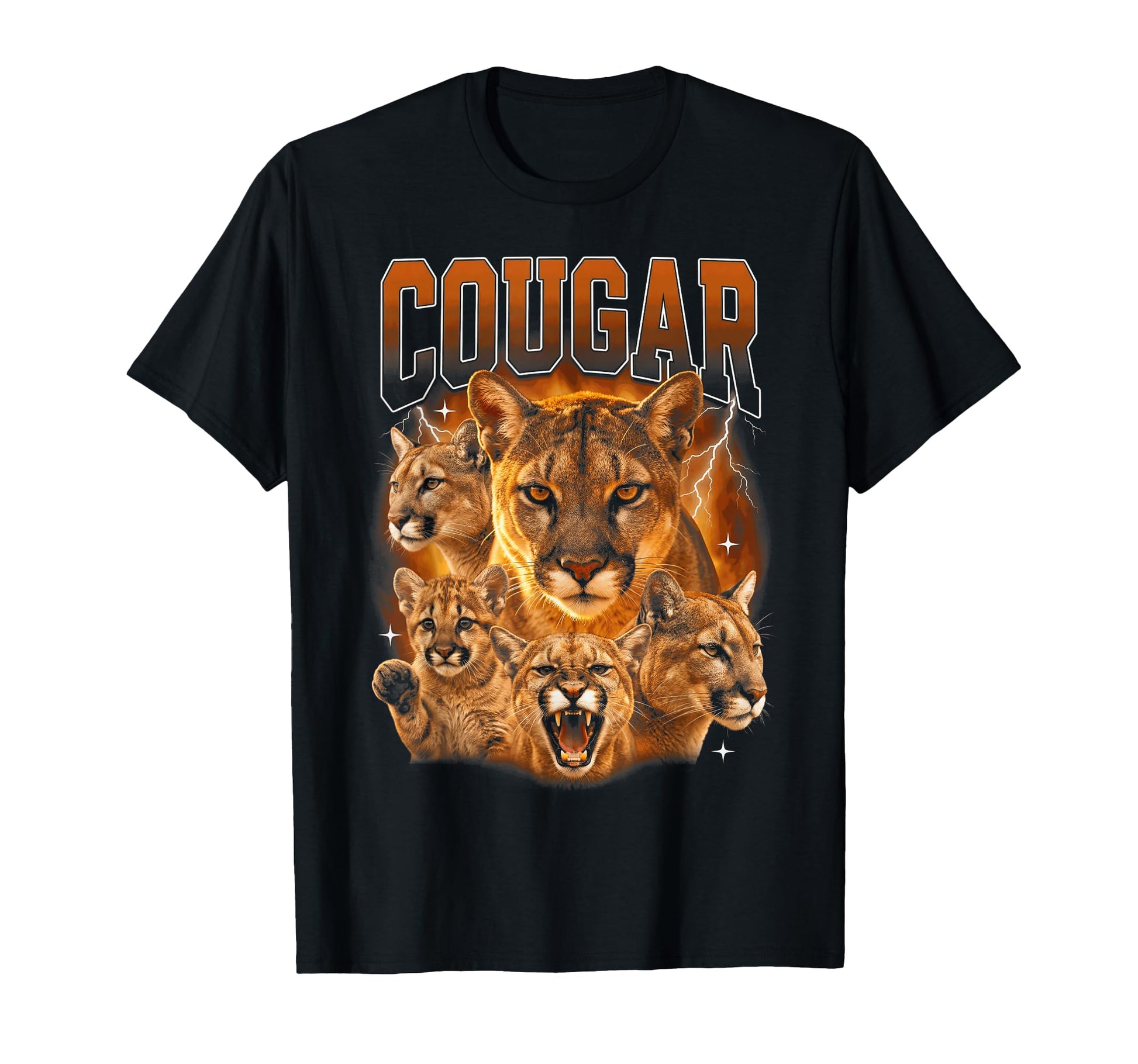 Cougar Mountain Lion 90S Bootleg T-Shirt - Fun Novelty Design Unisex - T-Shirt, Sweatshirt, Hoodie