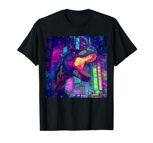 80S Synthwave Tyrannosaurus Rex T-Shirt - Fun Novelty Design Men Women - T-Shirt, Sweatshirt, Hoodie