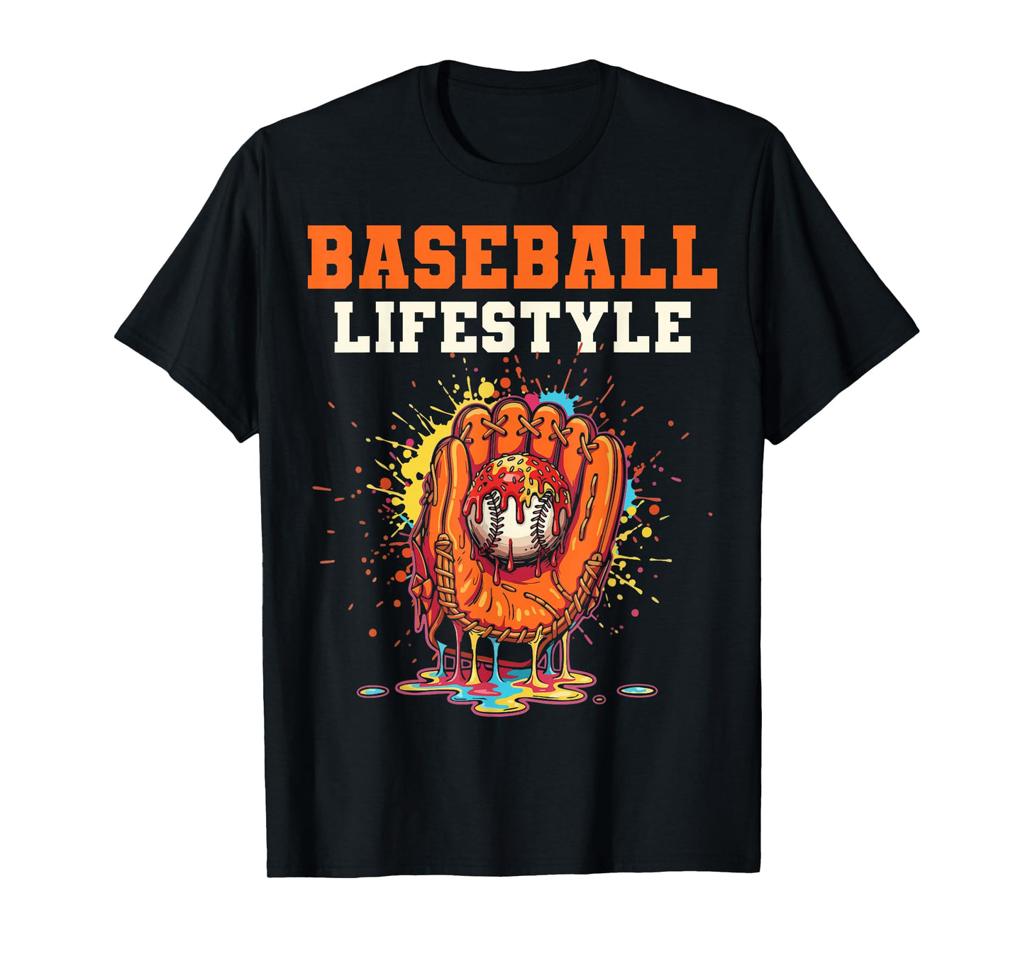 Baseball Lifestyle Ice Cream Drip T-Shirt - Custom Art Print Men Women - T-Shirt, Sweatshirt, Hoodie