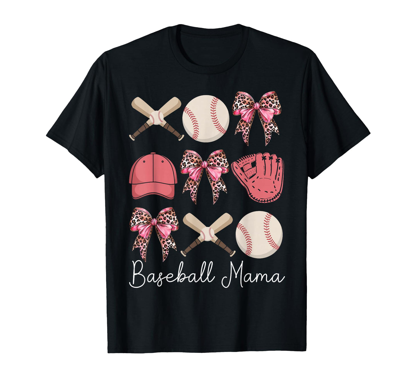 Baseball Mama Coquette Bow Baseball Mom T-Shirt - Graphic Print Unisex - T-Shirt, Sweatshirt, Hoodie