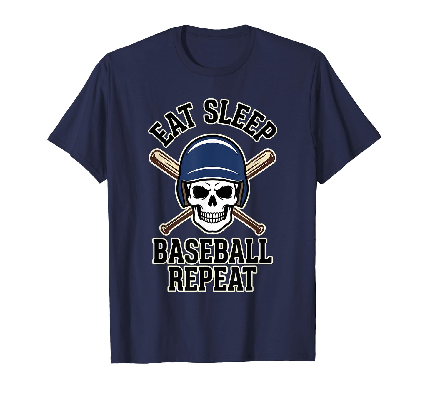 Eat Sleep Baseball Repeat Skeleton T-Shirt - Graphic Print for Adults - T-Shirt, Sweatshirt, Hoodie