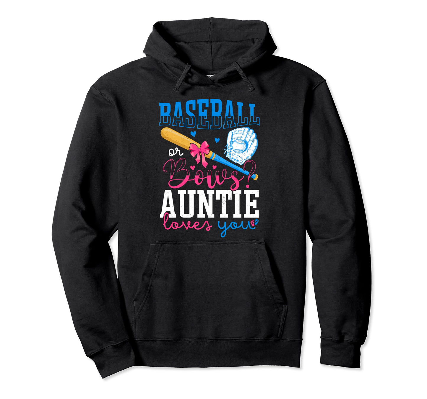 Baseball And Bows Auntie Loves You Hoodie - Trendy Graphic Men Women - T-Shirt, Sweatshirt, Hoodie