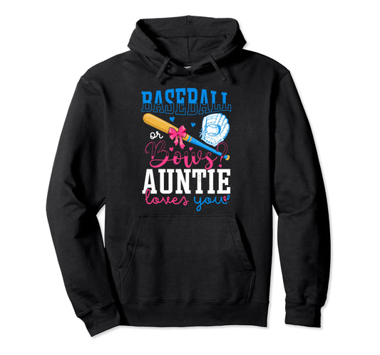 Baseball And Bows Auntie Loves You Hoodie - Trendy Graphic Men Women - T-Shirt, Sweatshirt, Hoodie