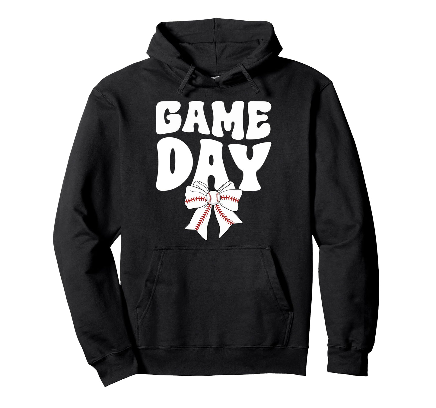 Groovy Baseball Game Day Bow Game Hoodie - Casual Everyday Wear for Adults - T-Shirt, Sweatshirt, Hoodie
