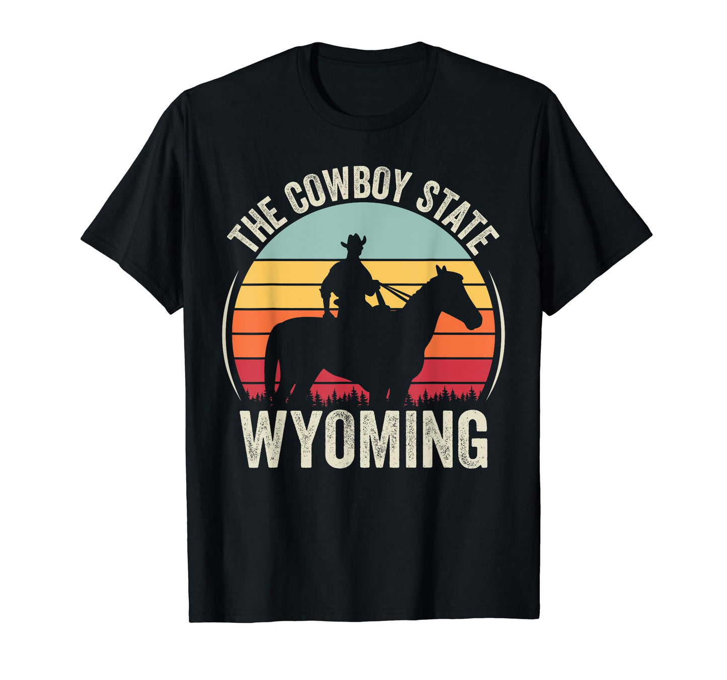 Wyoming Cowboy State Sunset T-Shirt - Casual Everyday Wear for Adults - T-Shirt, Sweatshirt, Hoodie