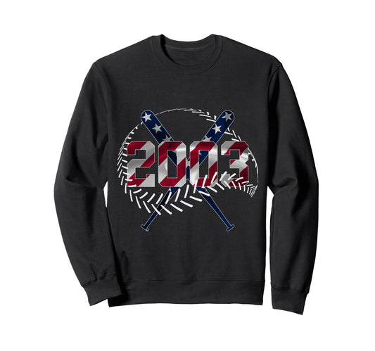 23Rd Birthday Baseball 2003 Sweatshirt - Graphic Print Men Women - T-Shirt, Sweatshirt, Hoodie