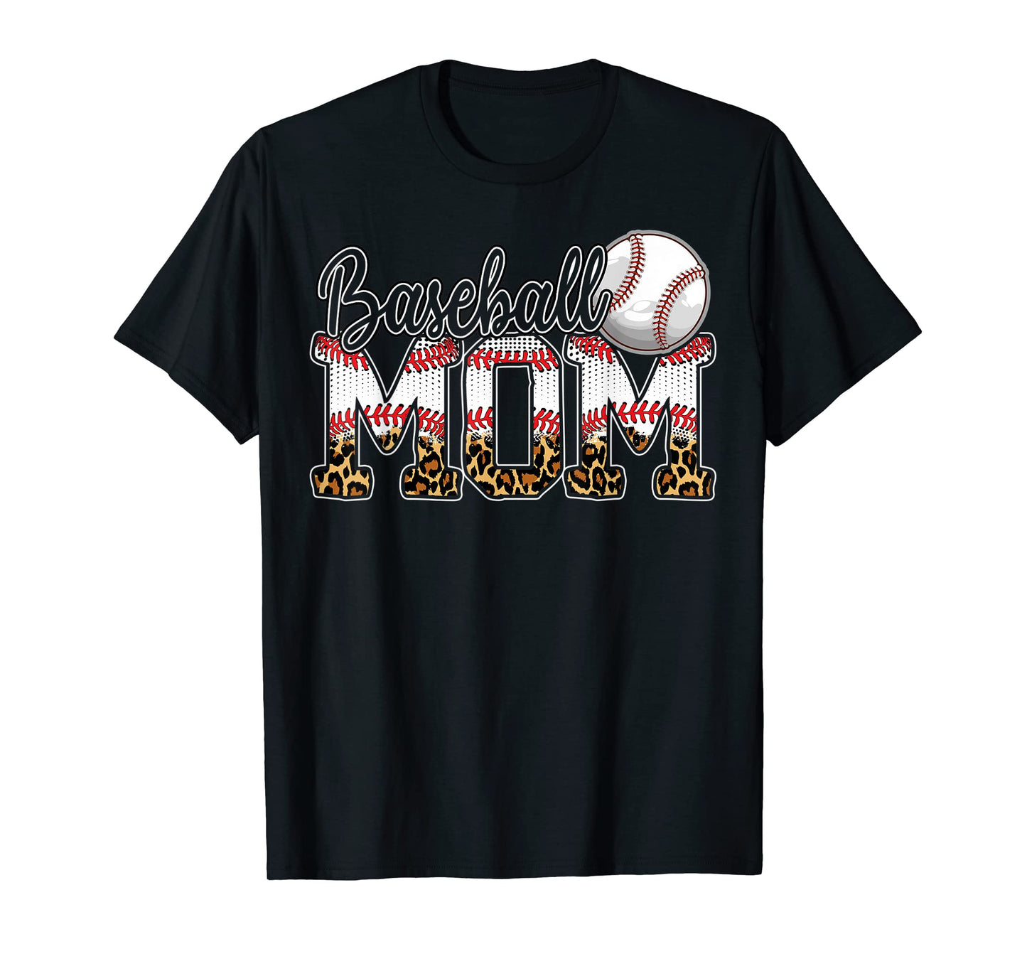 Leopard Baseball Mom Funny Mothers Day T-Shirt - Custom Art Print Unisex - T-Shirt, Sweatshirt, Hoodie