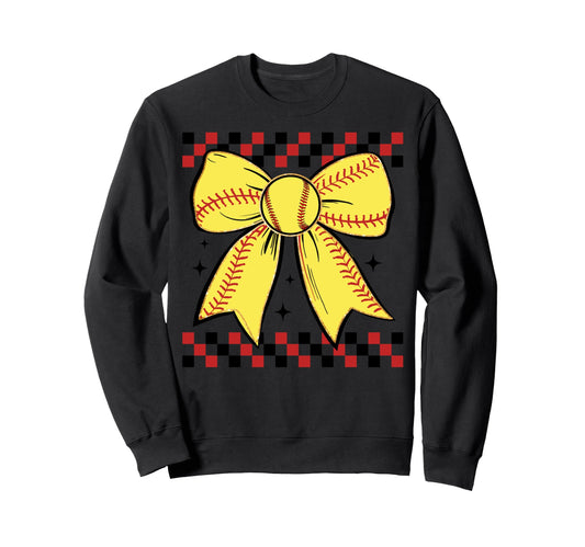 Baseball Bow Ribbon Play Sports Gift T-Shirt - Streetwear Style Unisex - T-Shirt, Sweatshirt, Hoodie