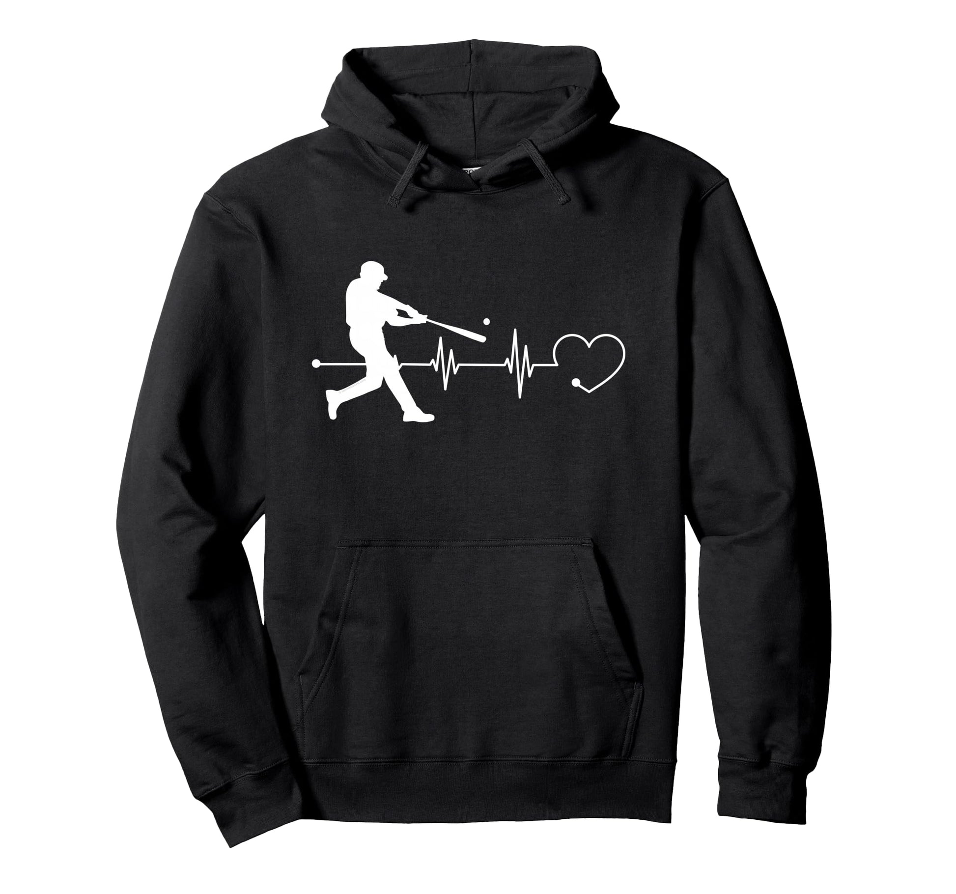Baseball Lover Heartbeat Pitcher Batter Hoodie - Trendy Graphic for Adults - T-Shirt, Sweatshirt, Hoodie