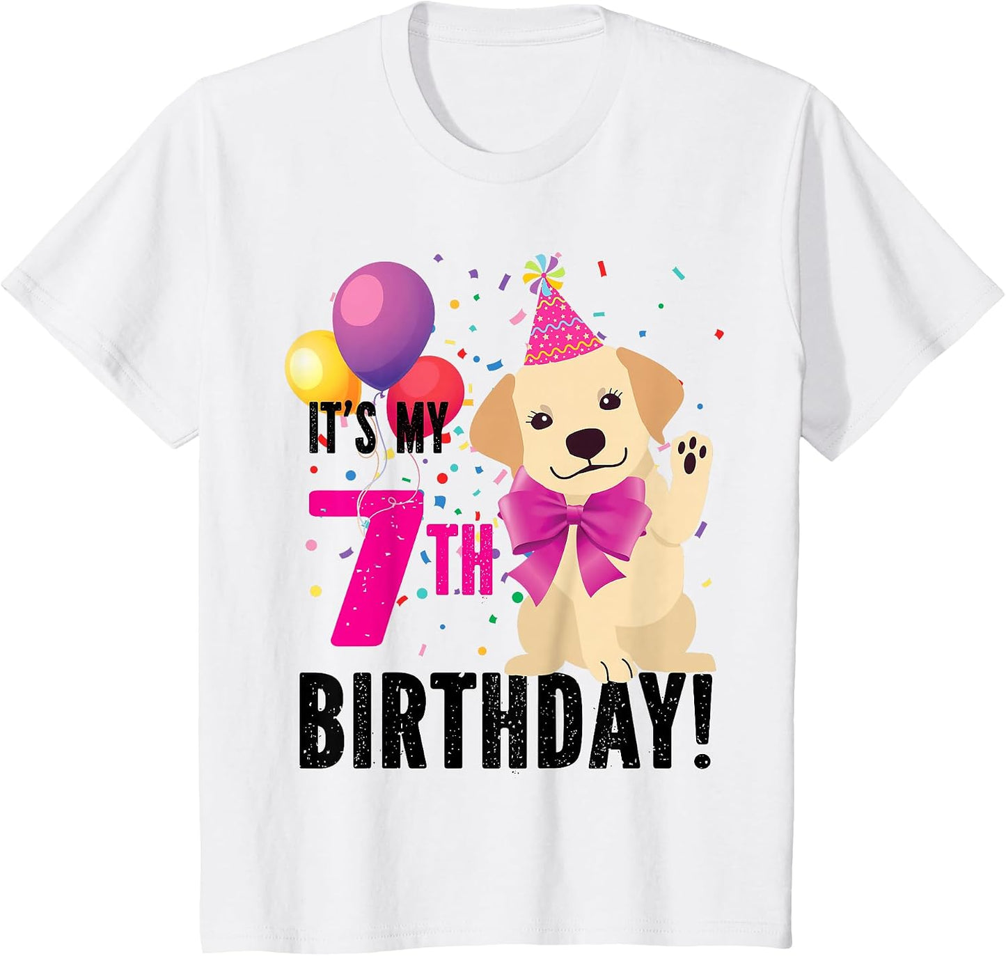 It's my 7th birthday dog puppy lover (girl) 7 years - Adult & Kids T-Shirts, Sweatshirts & Hoodies apparel design preview 1