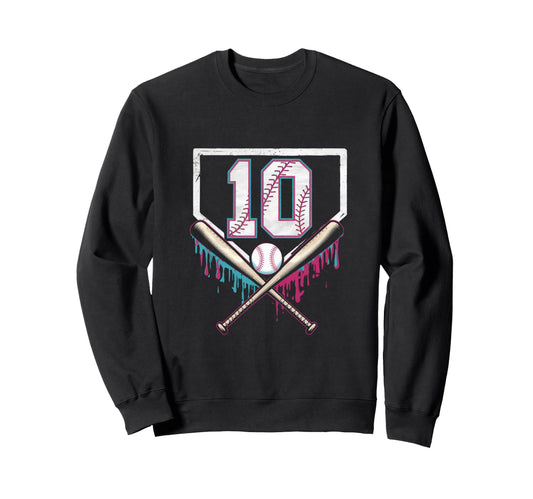 10Th Birthday Baseball Home Sweatshirt - Casual Everyday Wear Men Women - T-Shirt, Sweatshirt, Hoodie