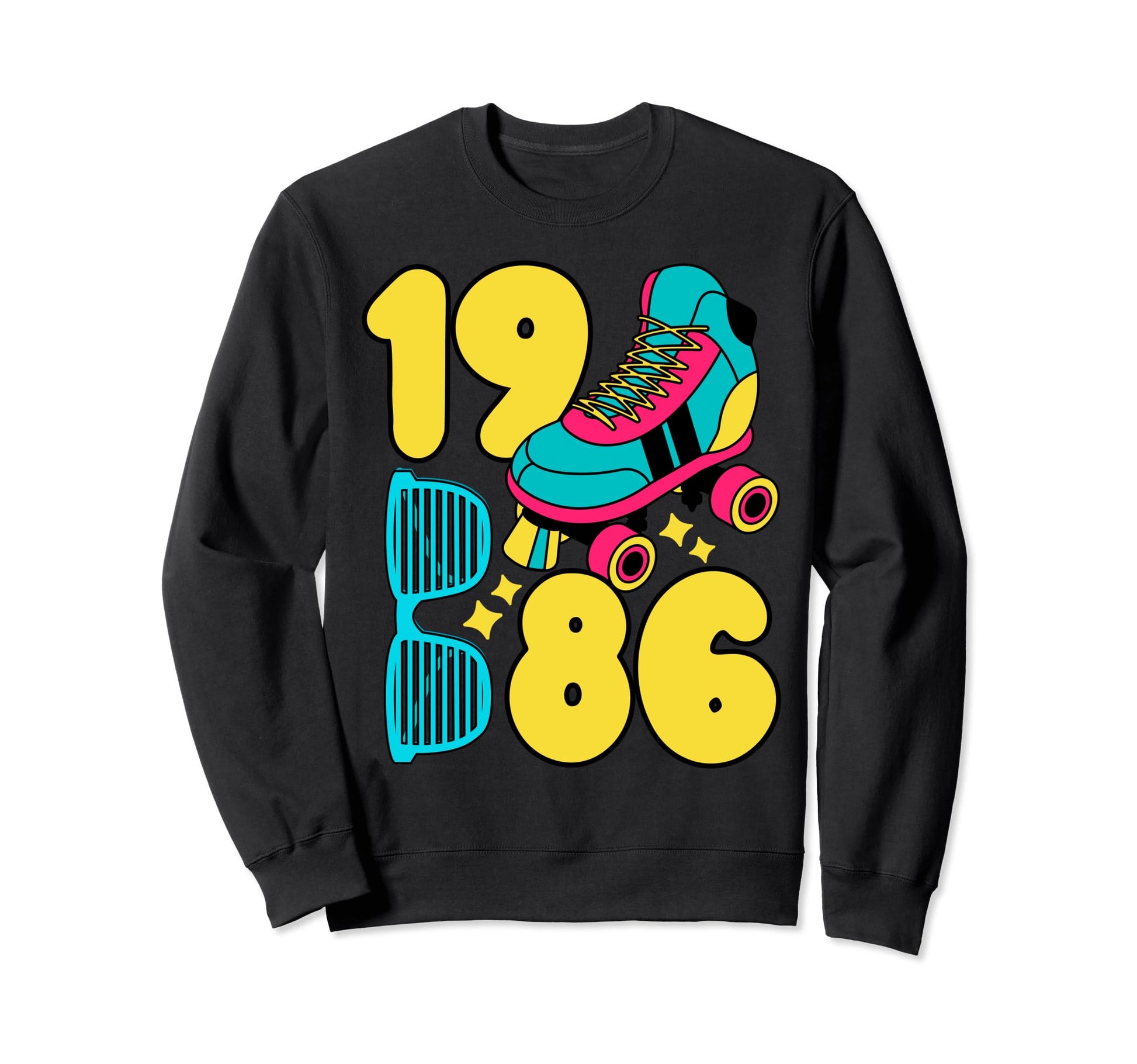1986 Roller Rink 80S Night Sweatshirt - Casual Everyday Wear Unisex - T-Shirt, Sweatshirt, Hoodie