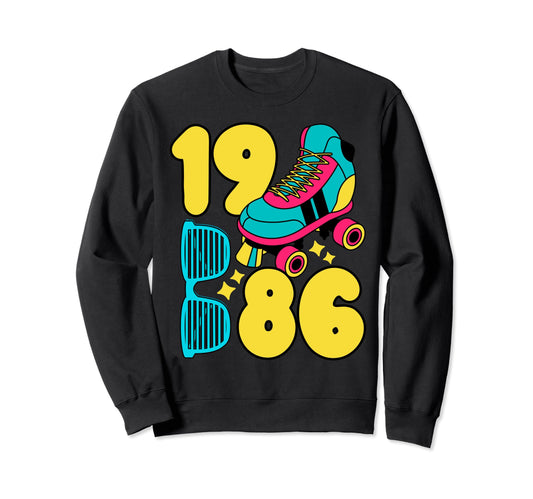 1986 Roller Rink 80S Night Sweatshirt - Casual Everyday Wear Unisex - T-Shirt, Sweatshirt, Hoodie