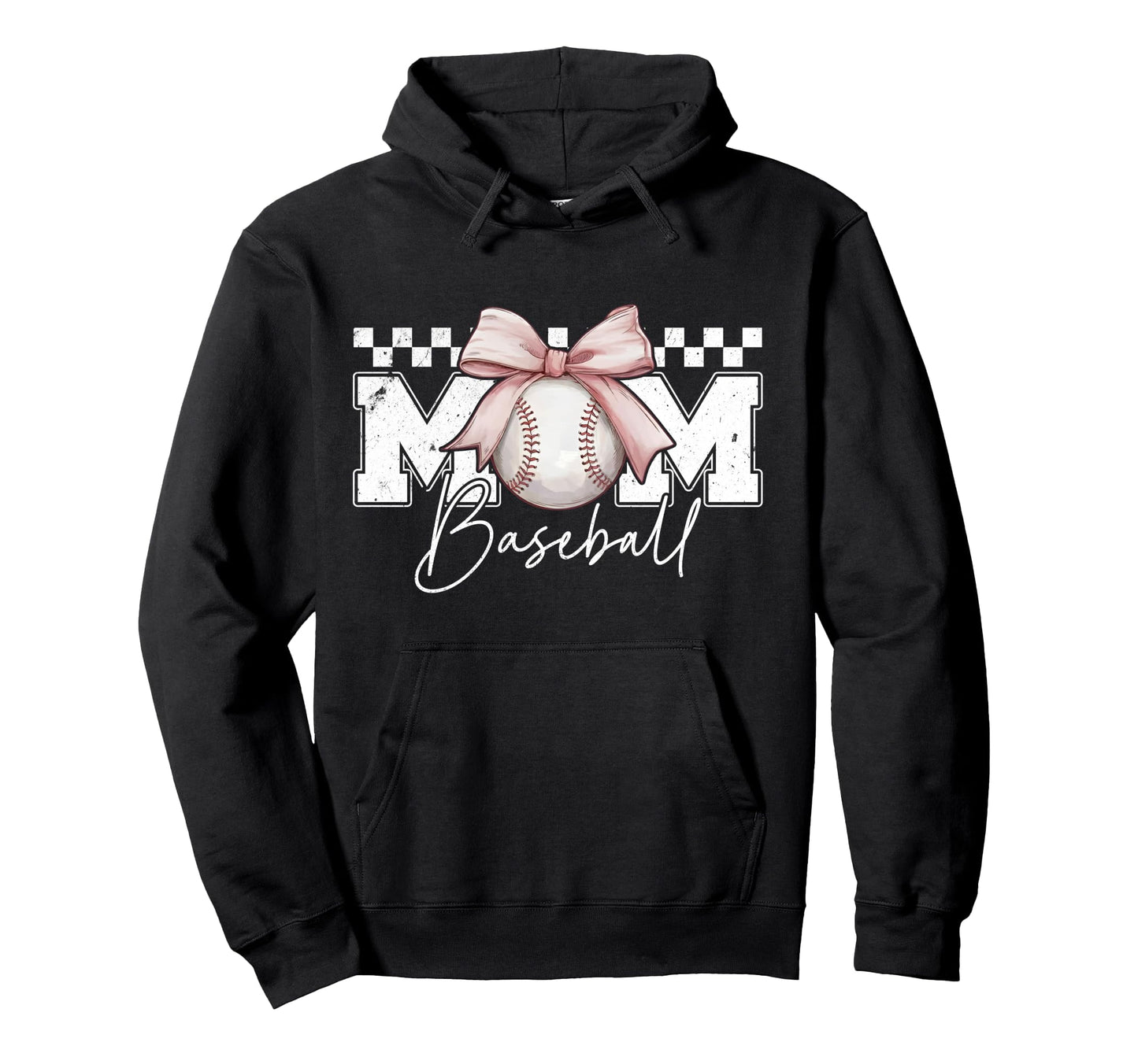 Mothers Day Baseball Coquette Bow Hoodie - Casual Everyday Wear for Adults - T-Shirt, Sweatshirt, Hoodie