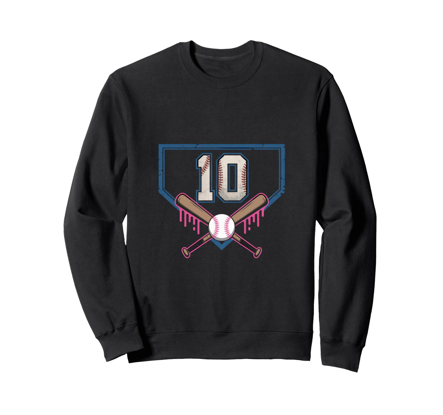 10Th Birthday Baseball Home Ice Sweatshirt - Novelty Apparel for Adults - T-Shirt, Sweatshirt, Hoodie