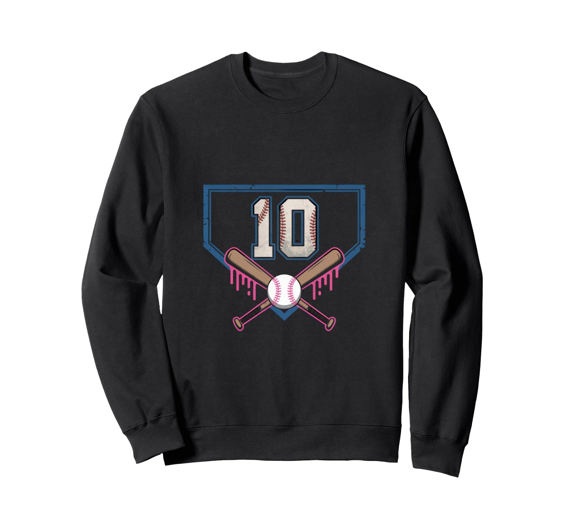 10Th Birthday Baseball Home Ice Sweatshirt - Novelty Apparel for Adults - T-Shirt, Sweatshirt, Hoodie