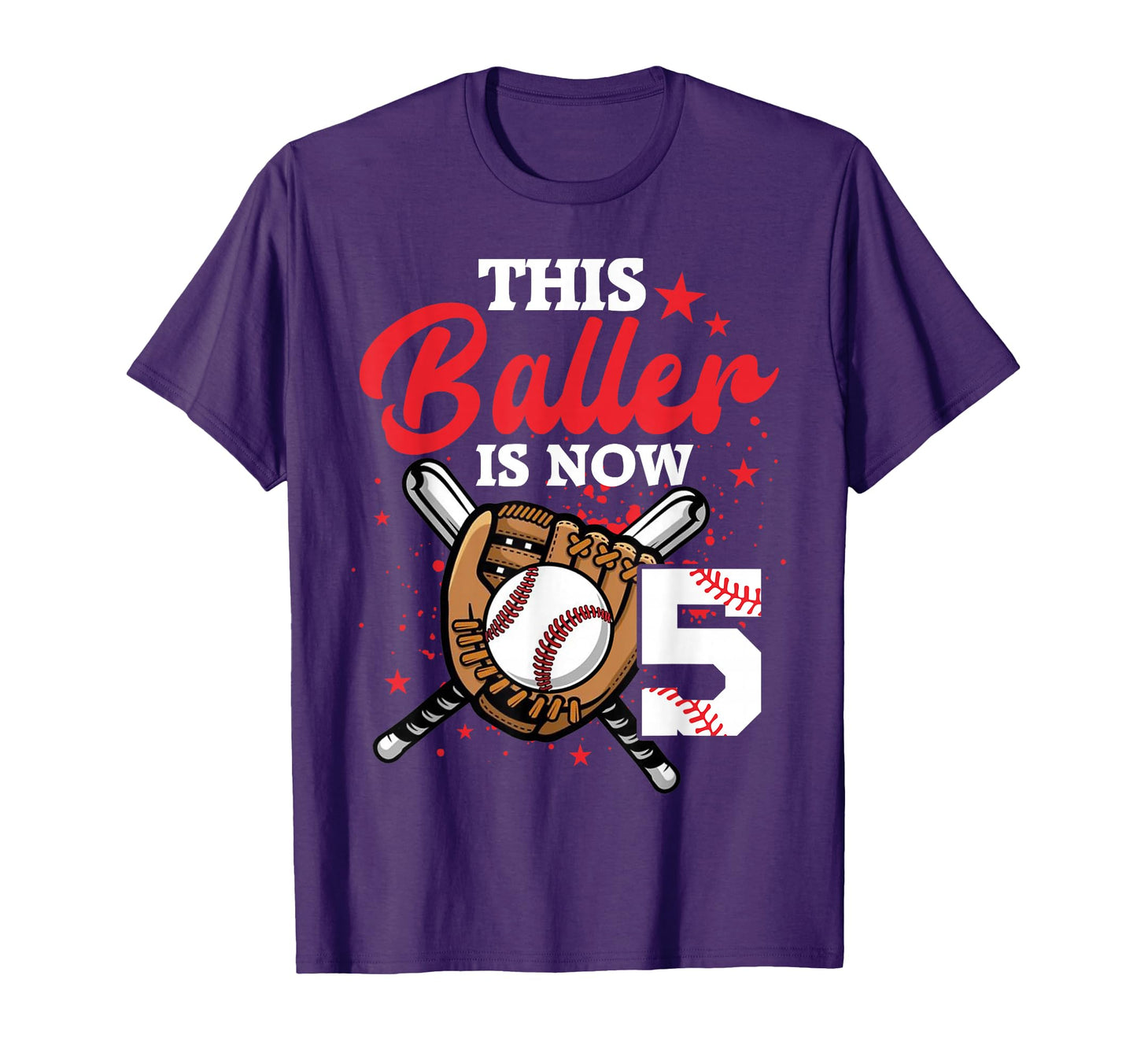5Th Birthday Baseball 5 Year Old Baseball T-Shirt - Trendy Graphic Unisex - T-Shirt, Sweatshirt, Hoodie