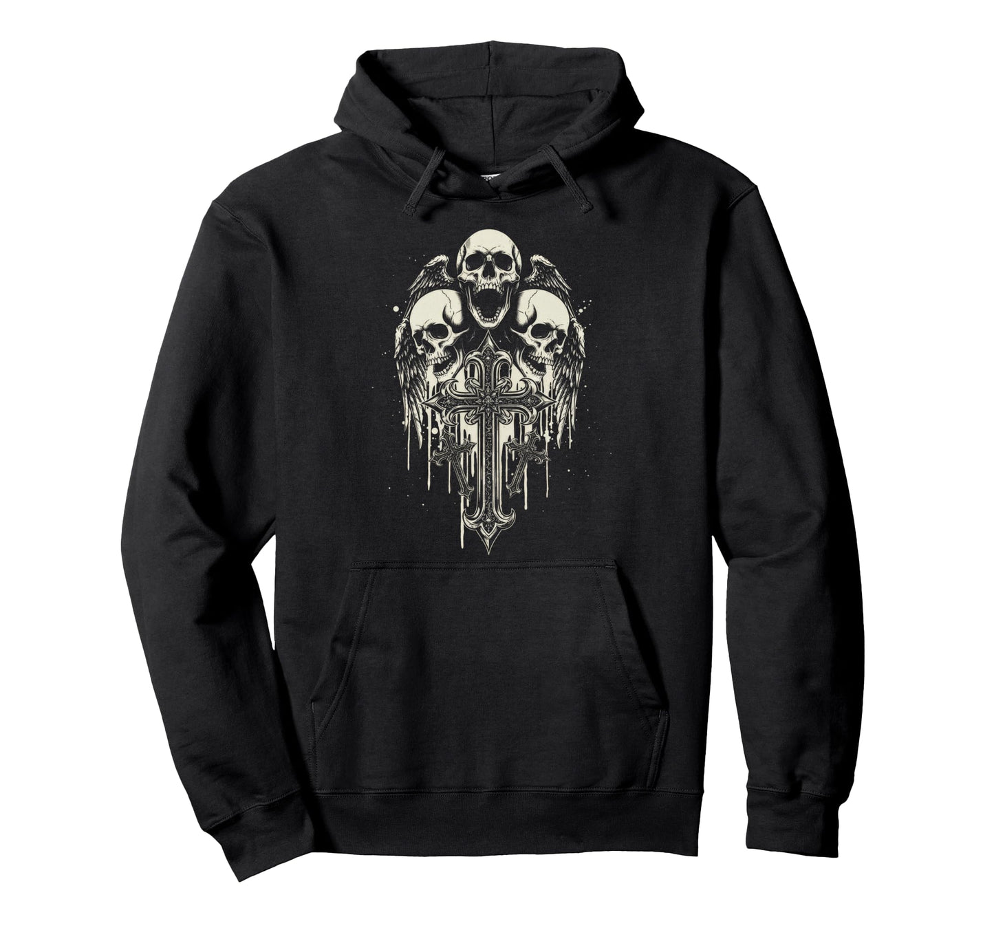 Skull Cross Y2K Grunge Aesthetic Hoodie - Fun Novelty Design for Adults - T-Shirt, Sweatshirt, Hoodie