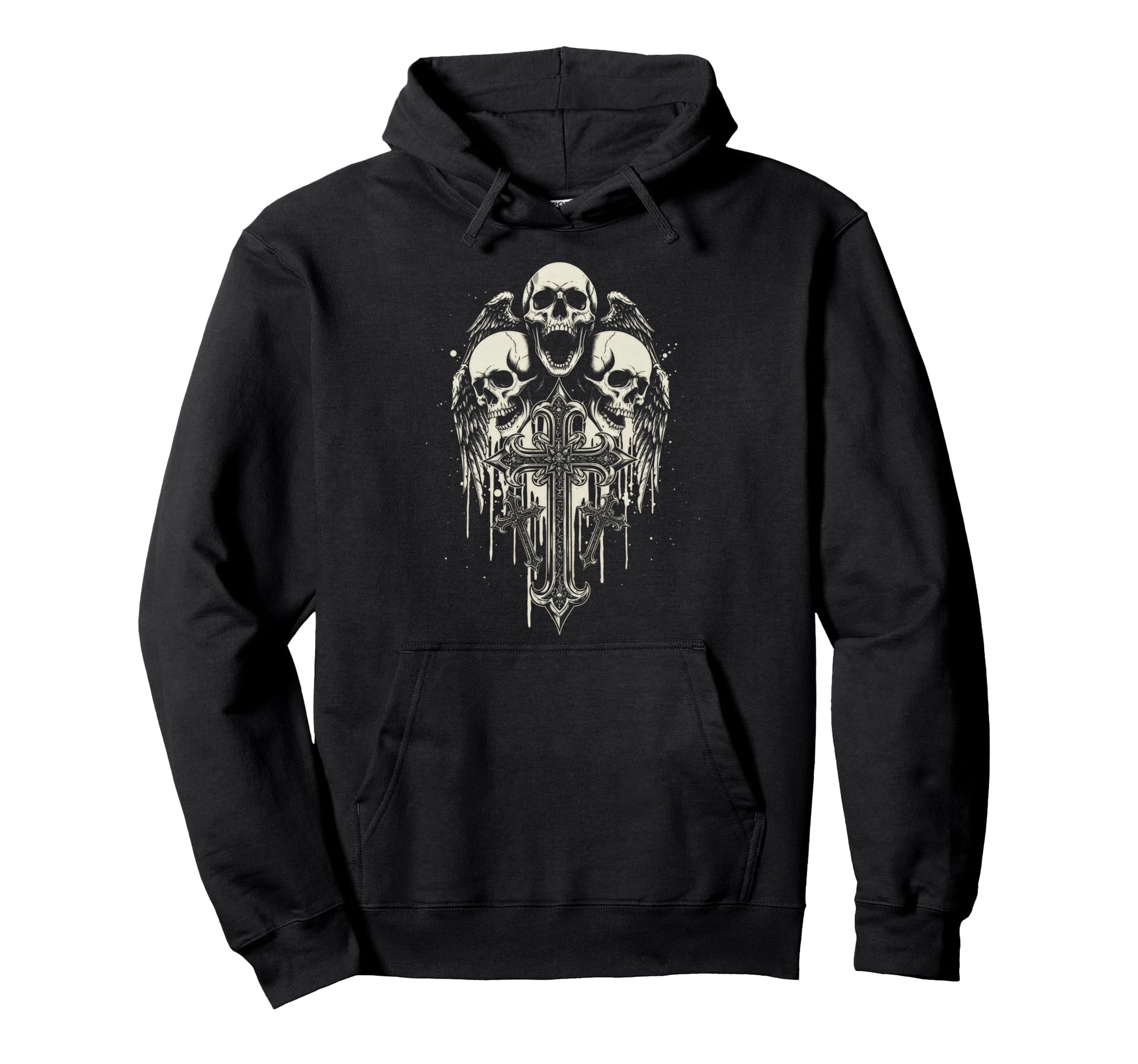 Skull Cross Y2K Grunge Aesthetic Hoodie - Fun Novelty Design for Adults - T-Shirt, Sweatshirt, Hoodie