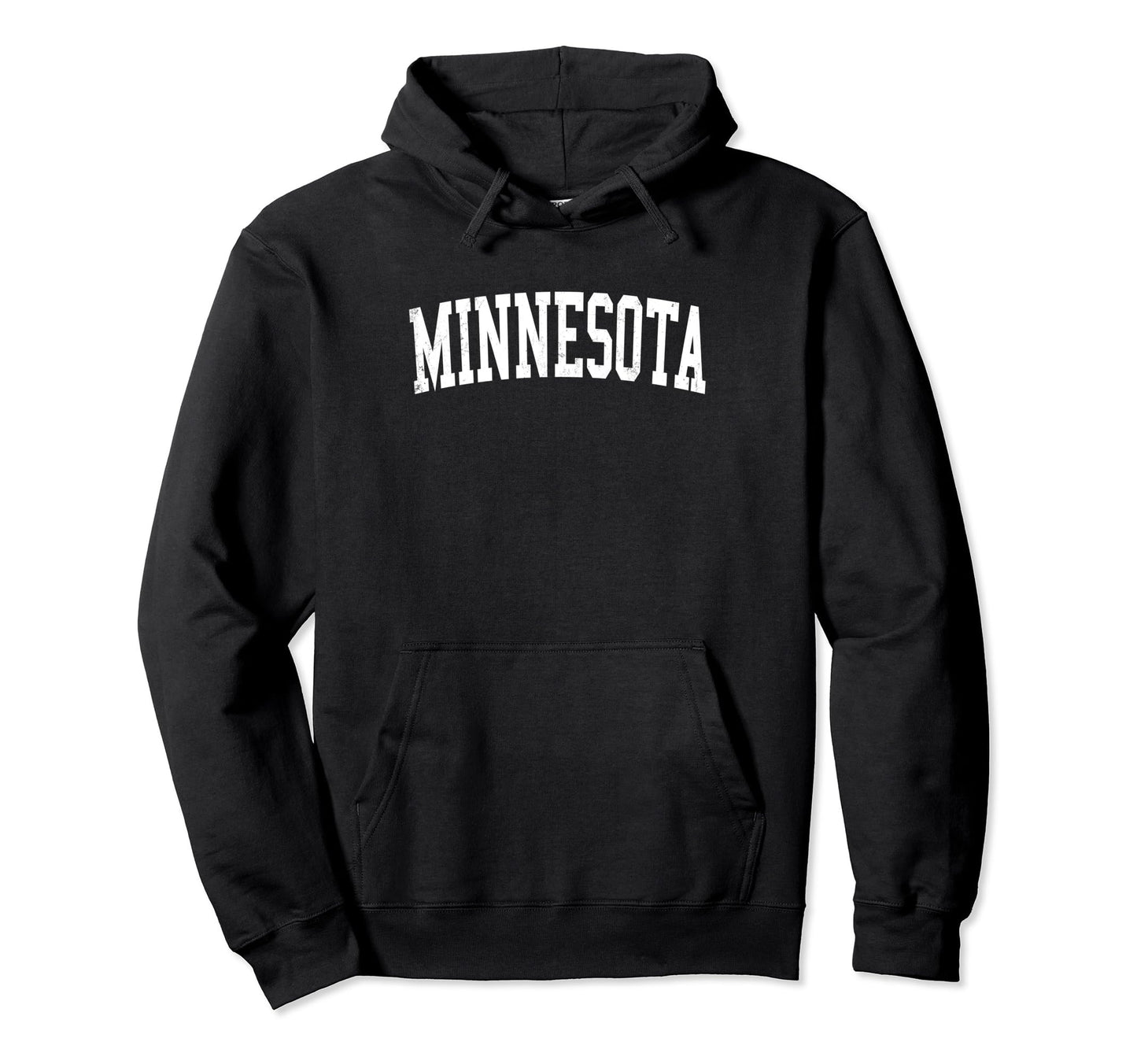 Minnesota Distressed White Varsity Text Hoodie - Fun Novelty Design Unisex - T-Shirt, Sweatshirt, Hoodie