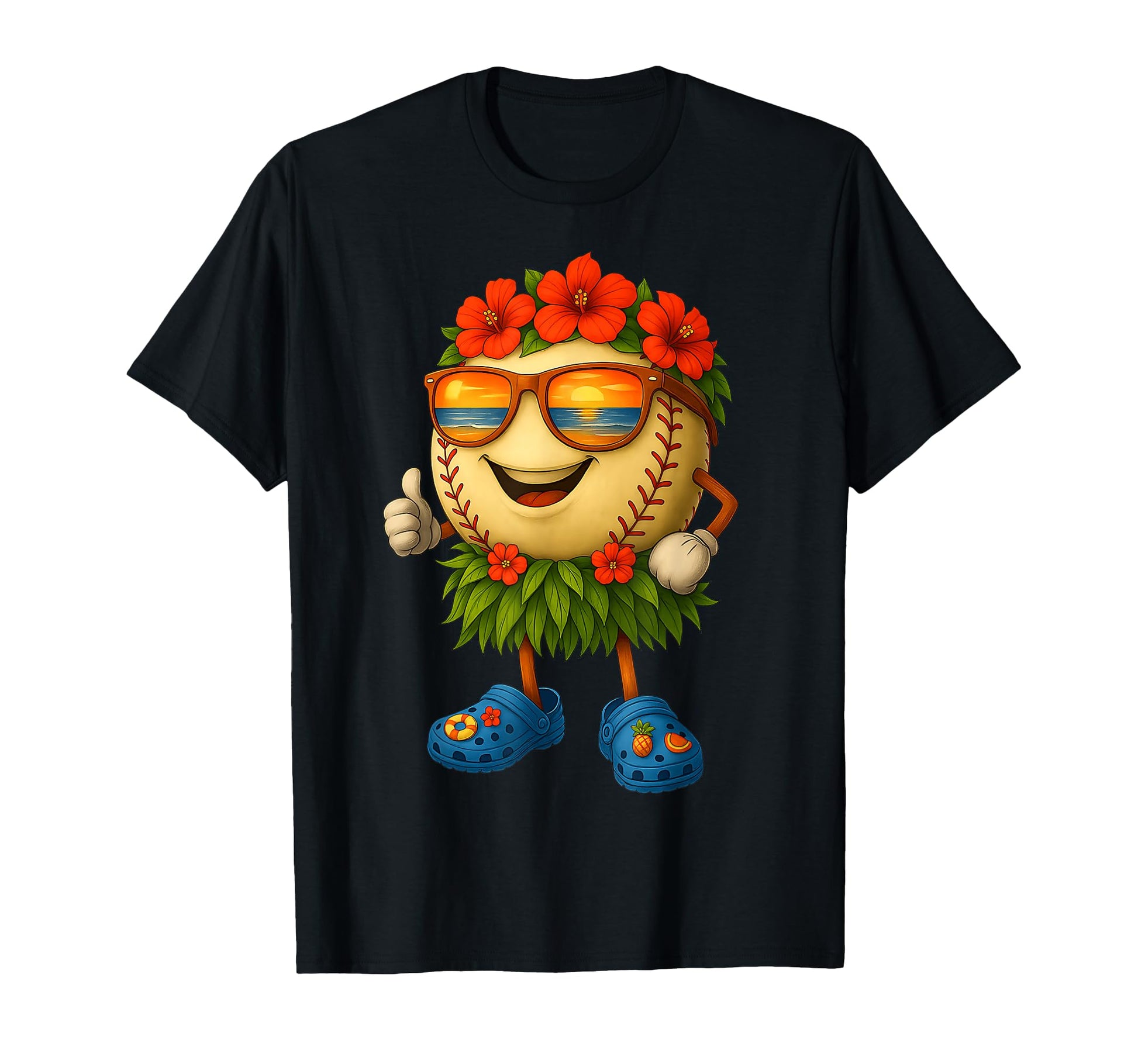 Funny Hawaii Baseball Ball T-Shirt - Fun Novelty Design for Adults - T-Shirt, Sweatshirt, Hoodie