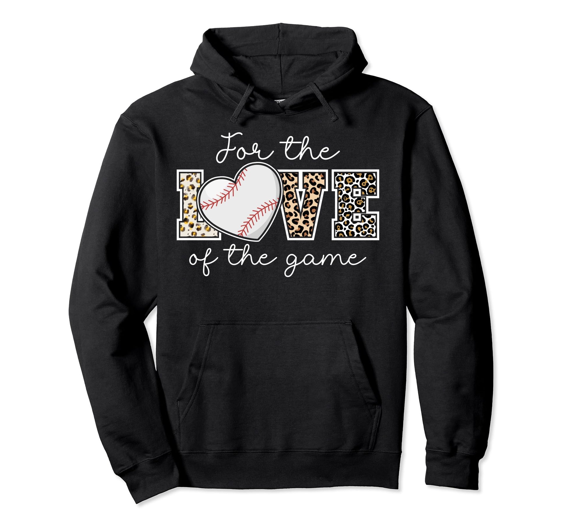 Love Game Baseball Game Day Leopard Gifts Hoodie - Trendy Graphic Unisex - T-Shirt, Sweatshirt, Hoodie