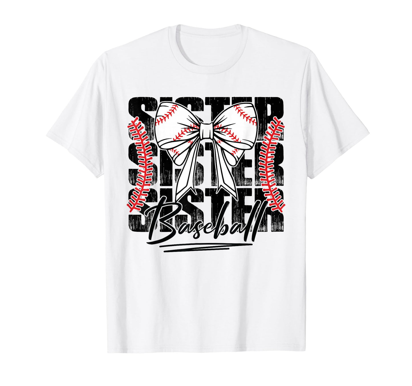 Baseball Sister Coquette Bow Game T-Shirt - Streetwear Style for Adults - T-Shirt, Sweatshirt, Hoodie