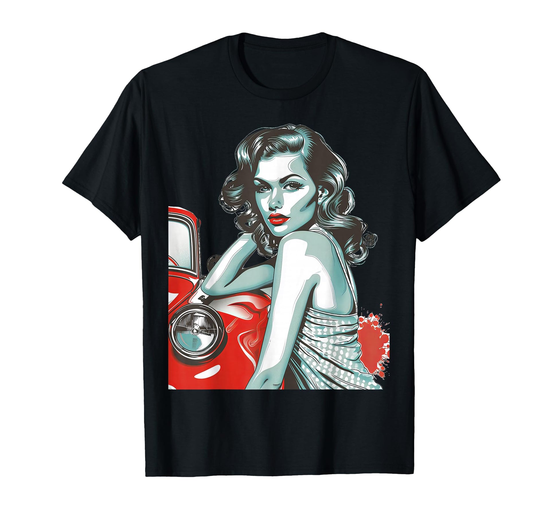 Pinup Pin Up Small Black T-Shirt - Unique Graphic for Adults - T-Shirt, Sweatshirt, Hoodie