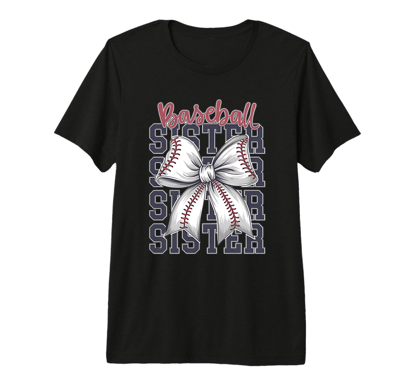 Baseball Sister Coquette Bow Tri Blend T-Shirt - Trendy Graphic for Adults - T-Shirt, Sweatshirt, Hoodie