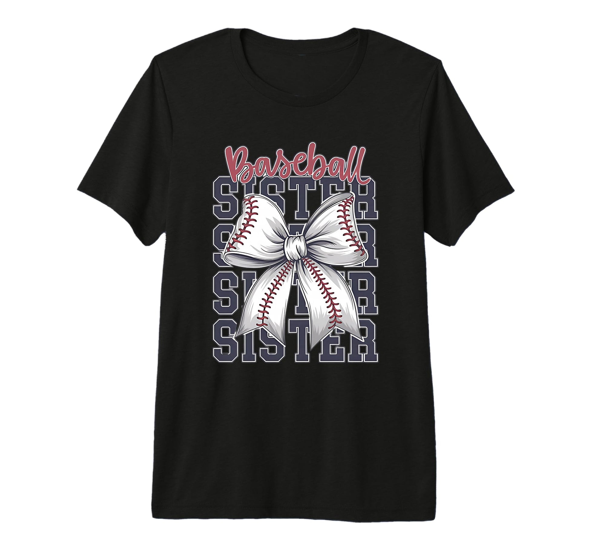 Baseball Sister Coquette Bow Tri Blend T-Shirt - Trendy Graphic for Adults - T-Shirt, Sweatshirt, Hoodie