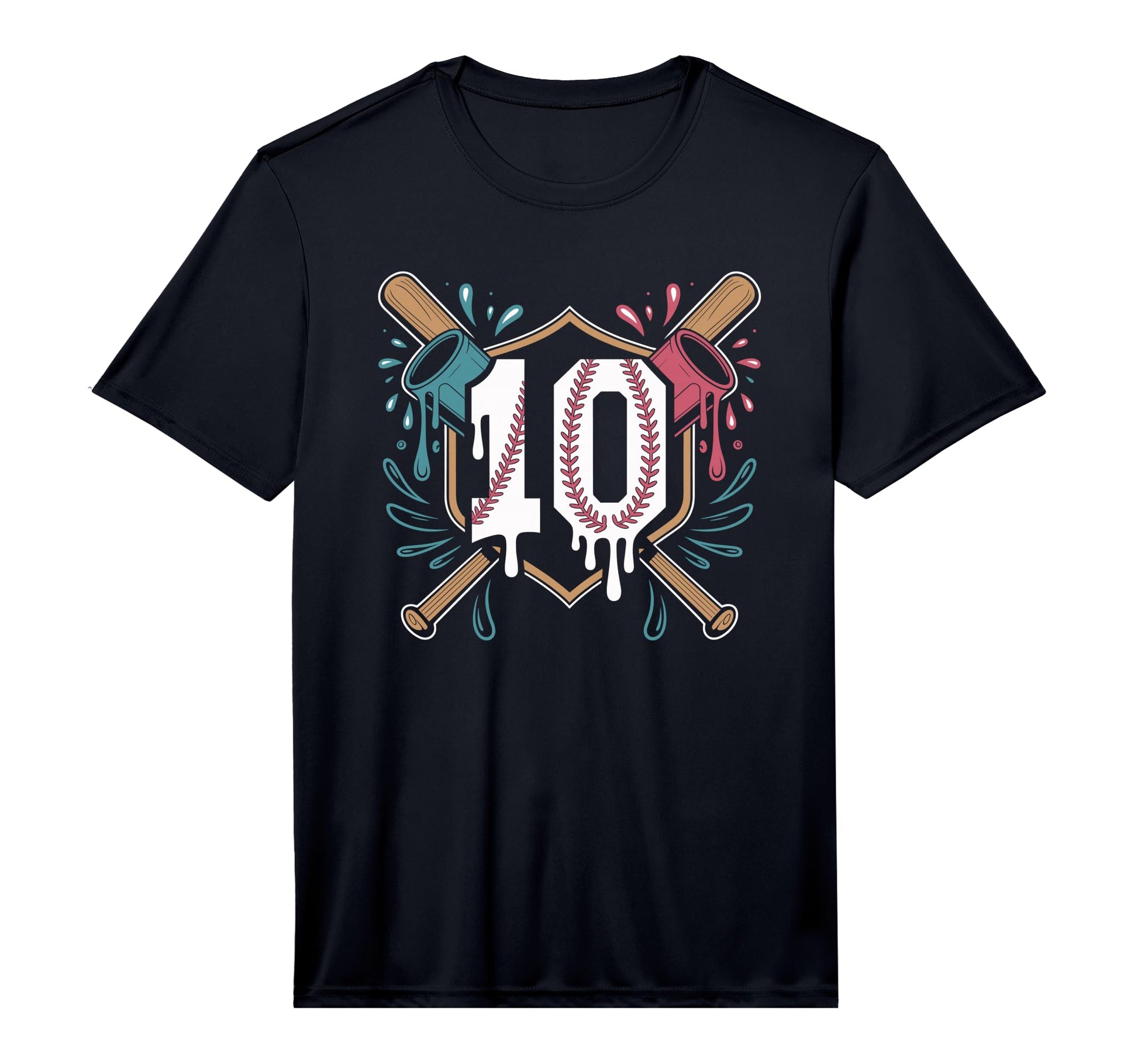 Baseball Birthday Turns 10 Ready T-Shirt - Casual Everyday Wear Men Women - T-Shirt, Sweatshirt, Hoodie